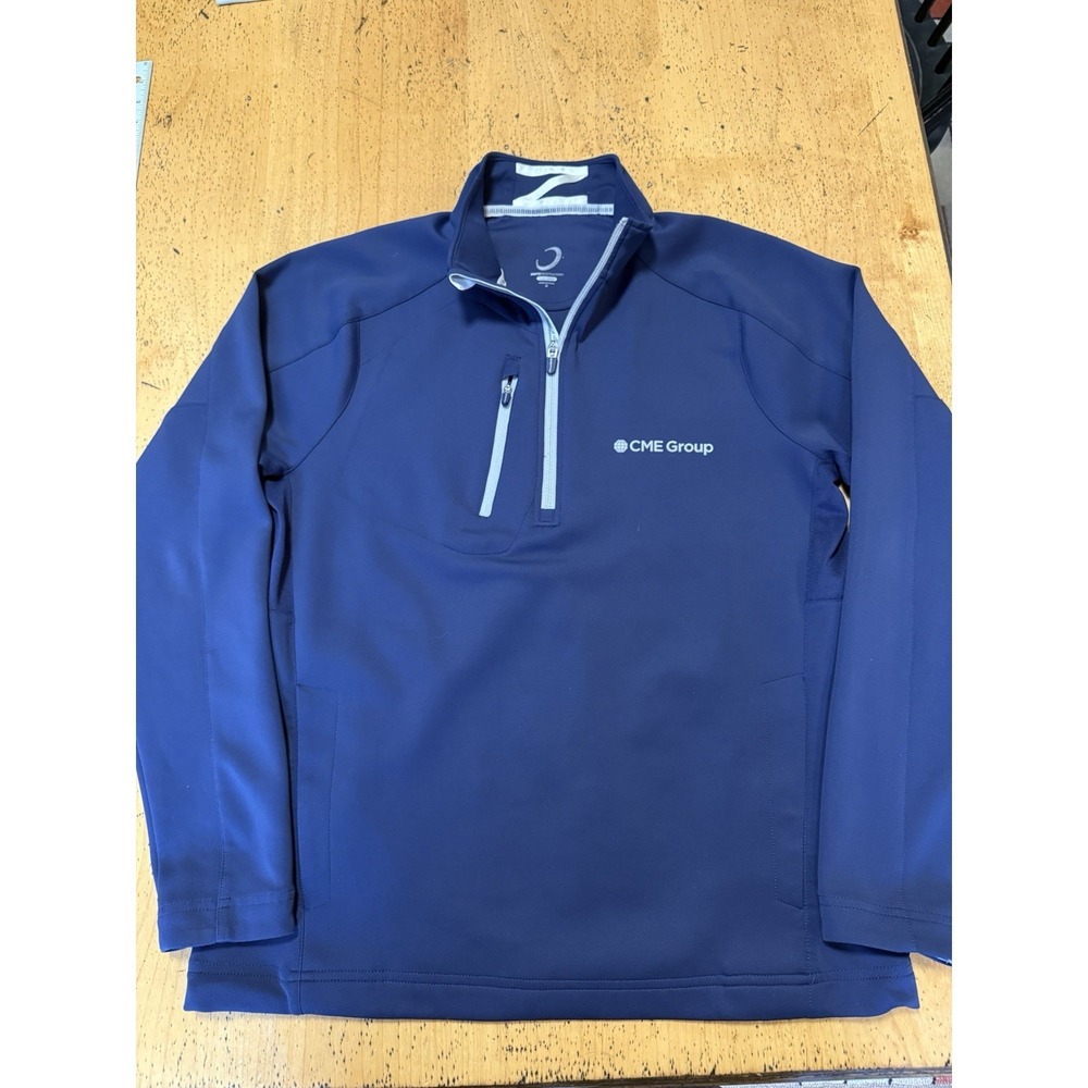 Zero Restriction 1/4 Zip Mens Medium Golf Stretch Pullover Tour Series Logo Navy